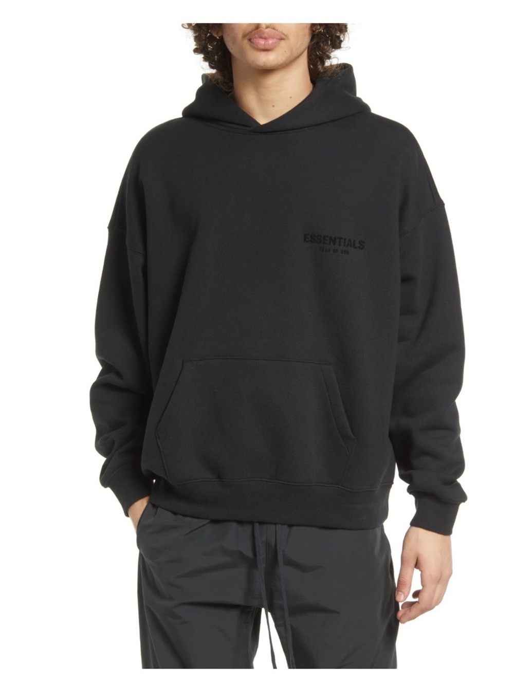 ESSENTIALS Men’s Black Oversized Hoodie